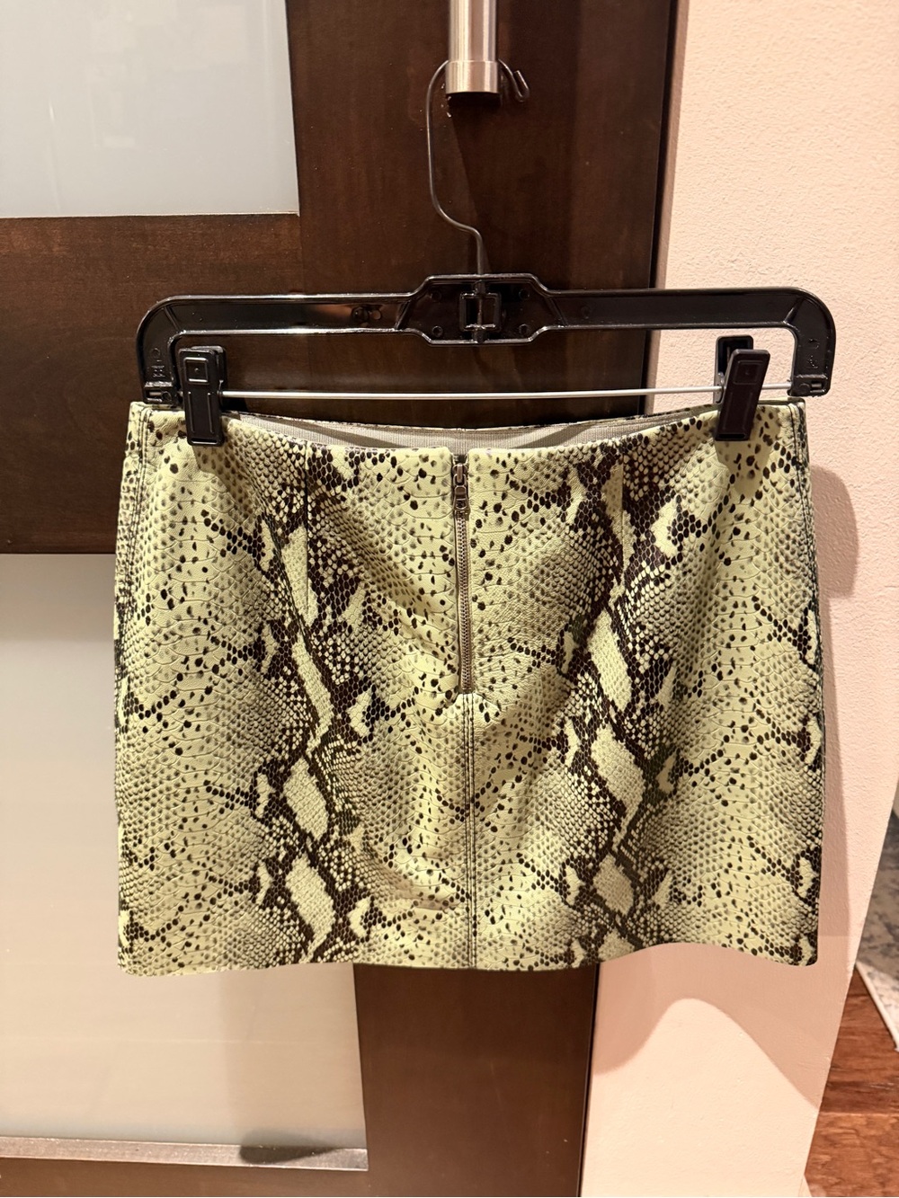 Alice and Olivia Snake-Print Mini Skirt in Mint Green - Picture 2 of 7